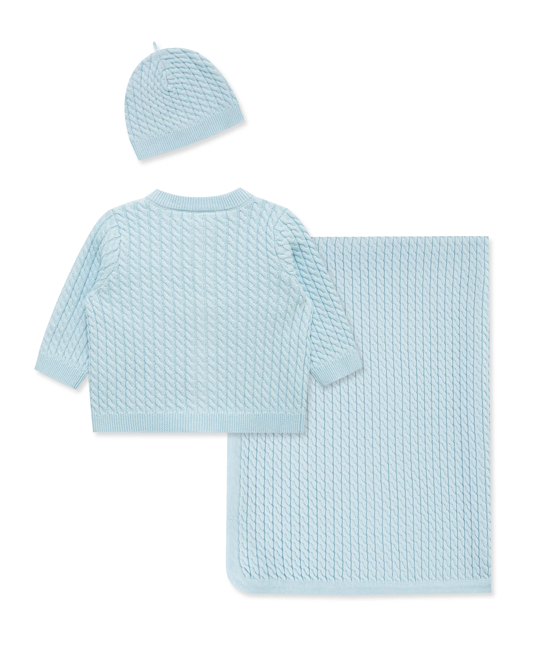 Blue Cable Sweater & Blanket Gift Box - Image 6