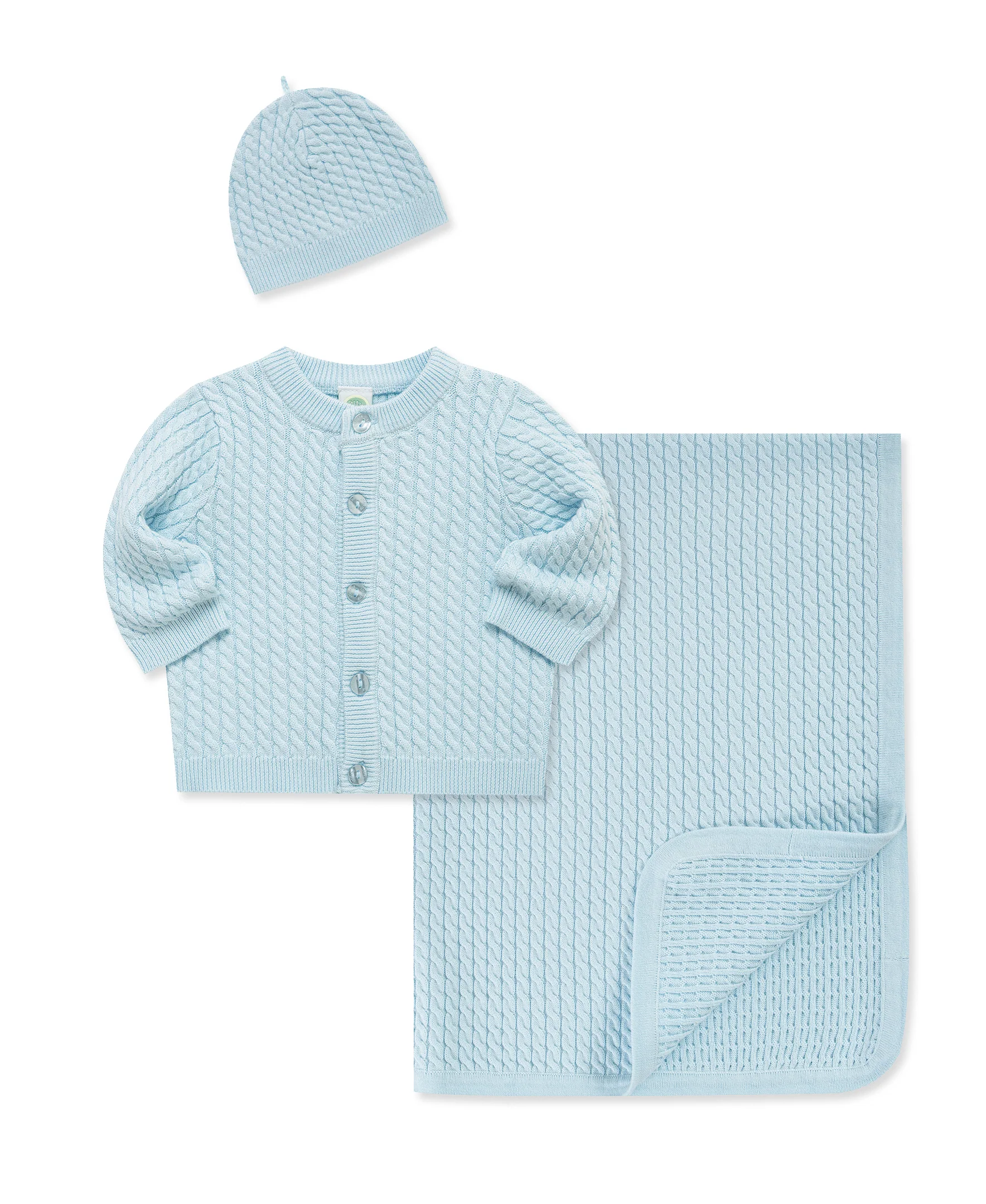 Blue Cable Sweater & Blanket Gift Box - Image 7