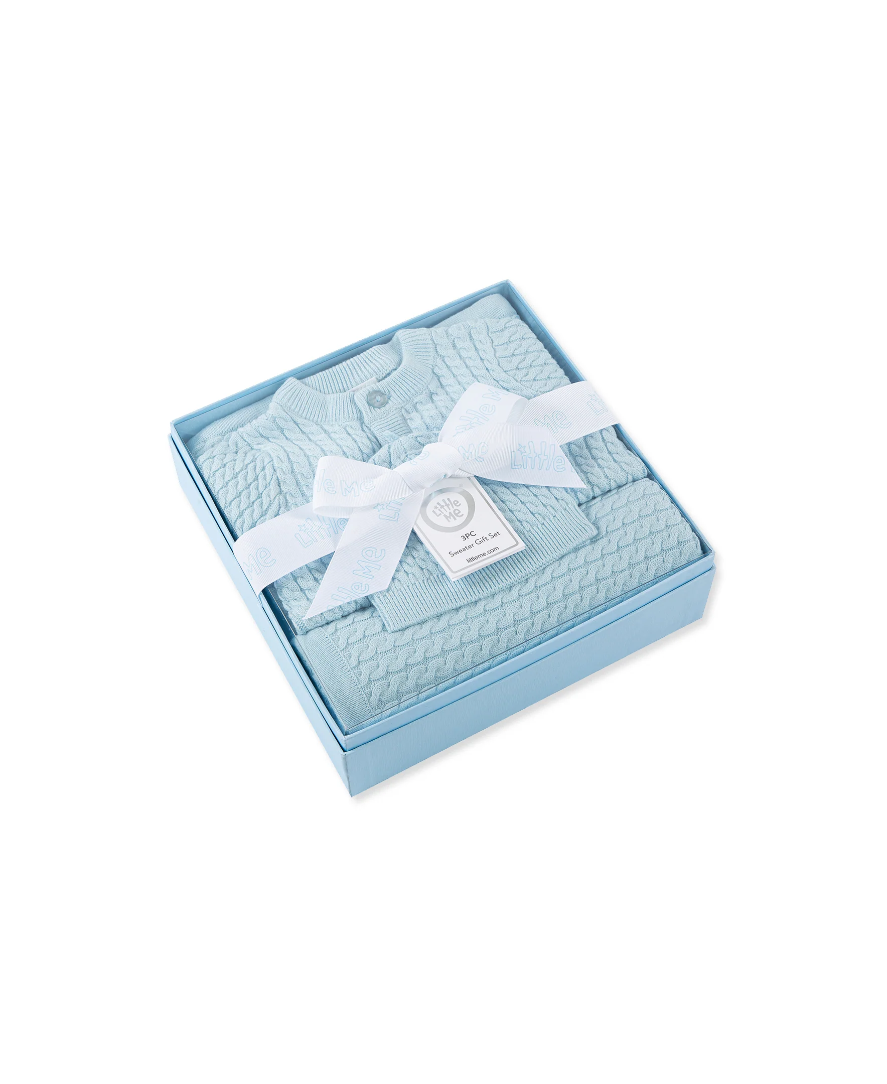 Blue Cable Sweater & Blanket Gift Box - Image 9