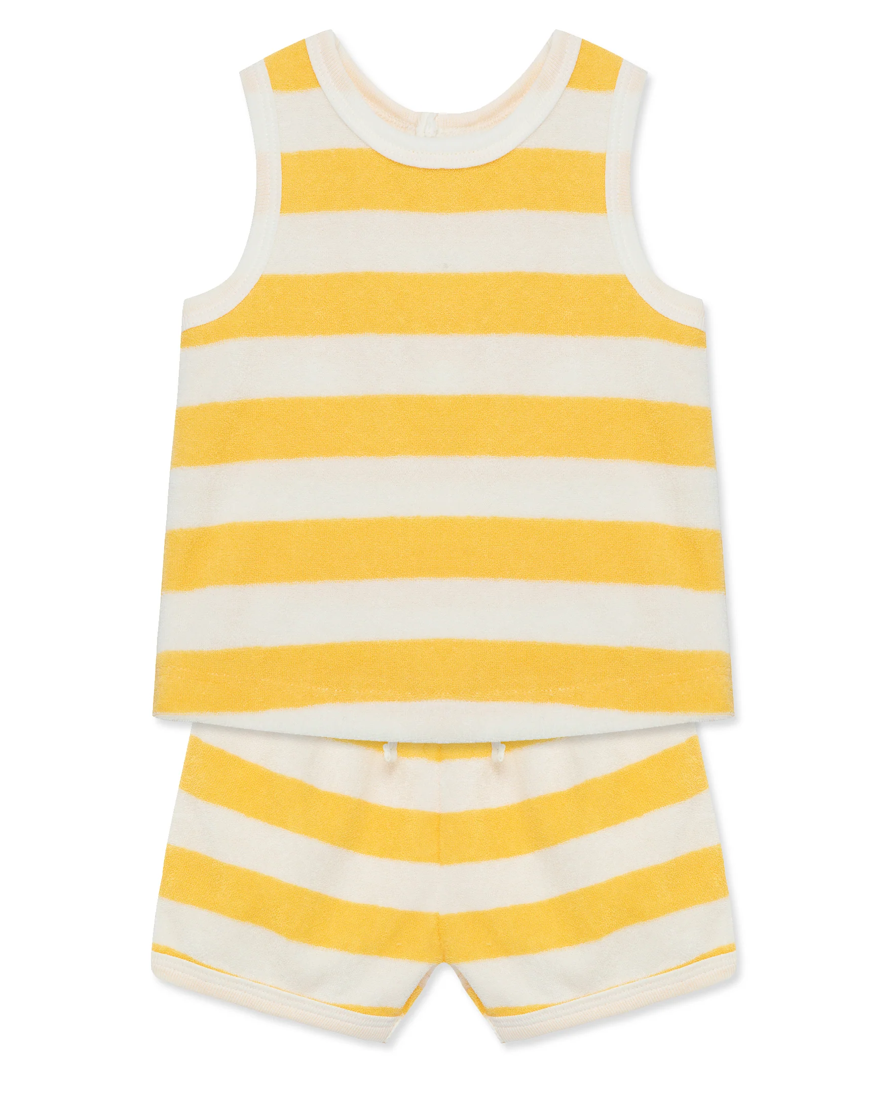 Focus Kids Yellow Stripe Terry Short Set - Image 3