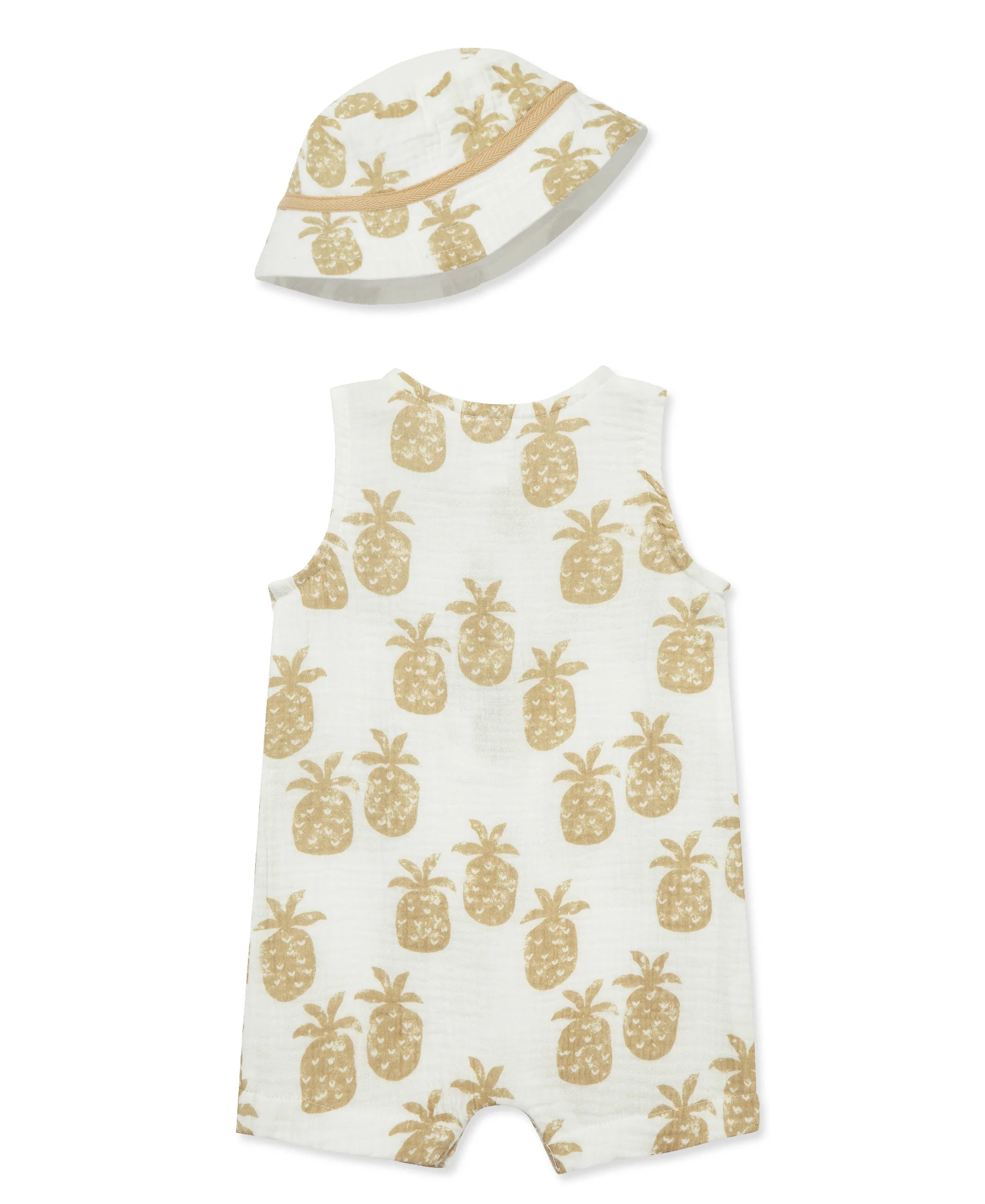 Pineapple Gauze Romper & Hat Set - Image 3