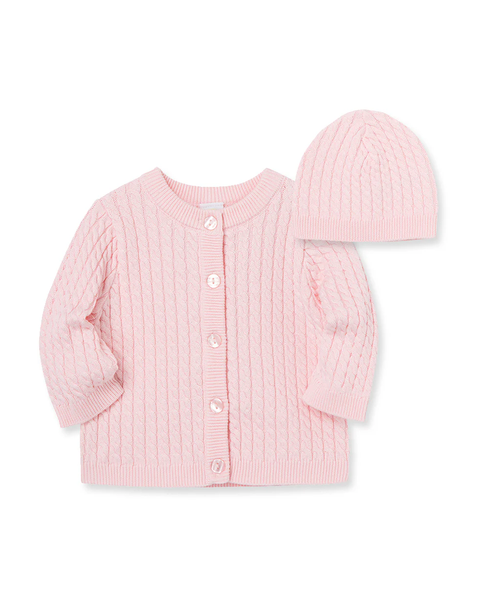 Pink Cable Sweater and Hat - Image 5