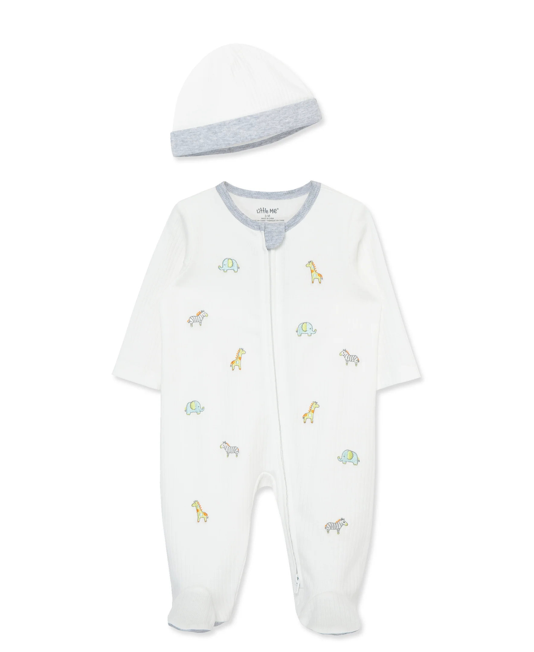 Safari 2-Way-Zip Footed One-Piece & Hat - Image 3