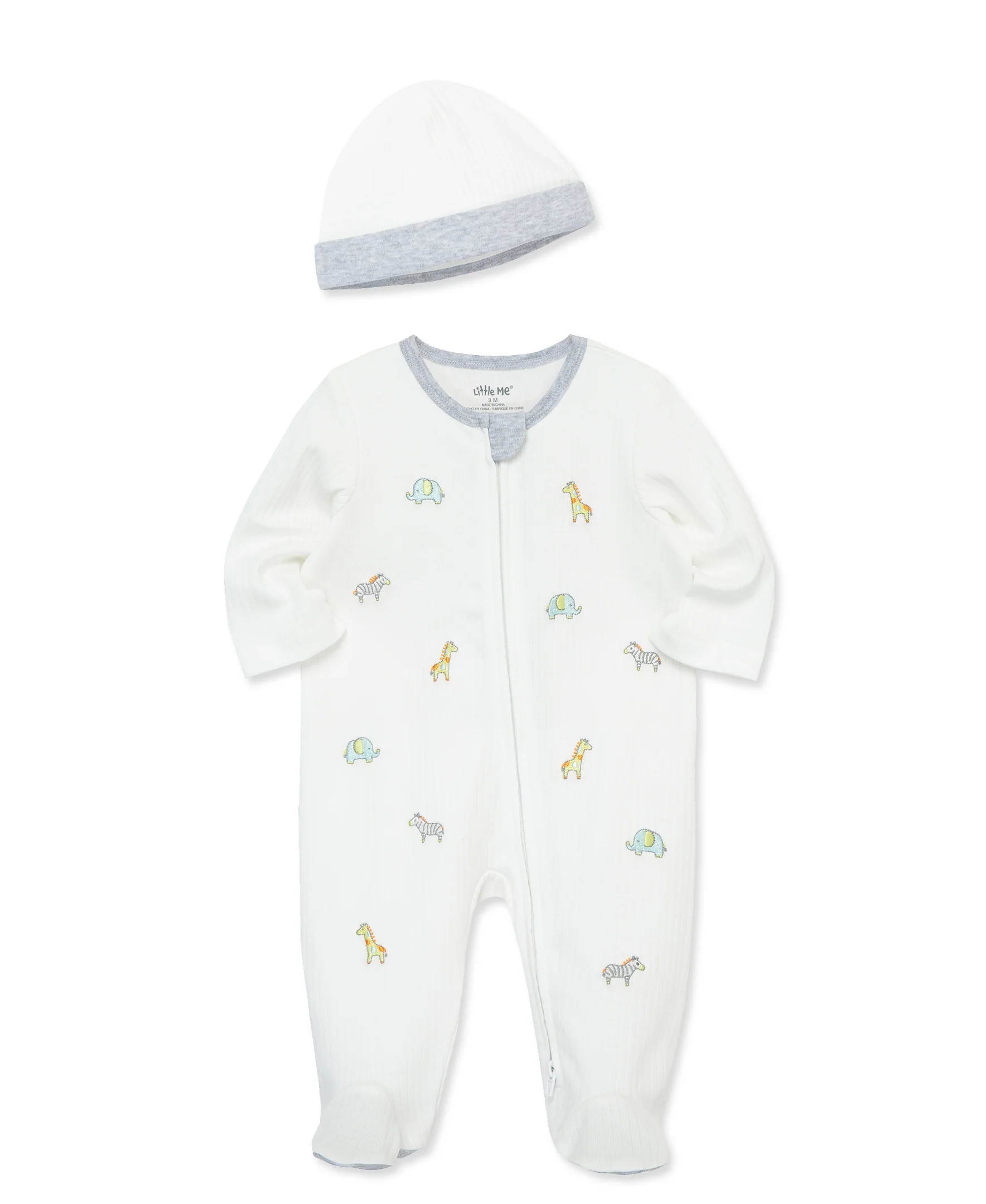 Safari 2-Way-Zip Footed One-Piece & Hat - Image 6