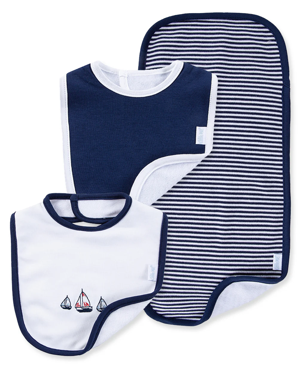 Sailboats Bib & Burp Set - Image 4