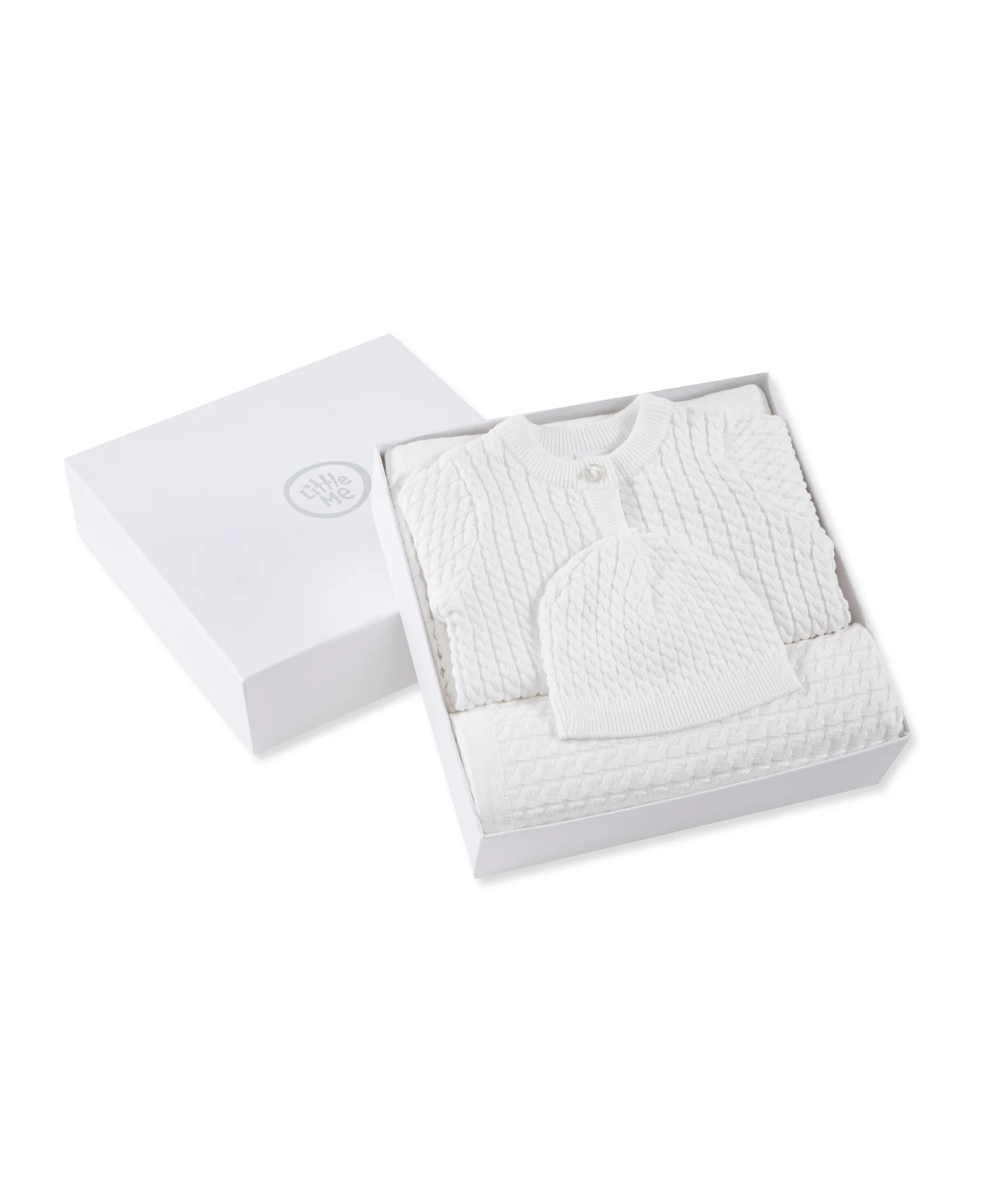 White Cable Sweater & Blanket Gift Box - Image 5
